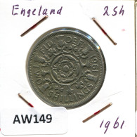 2 SHILLINGS 1961 UK GREAT BRITAIN Coin #AW149.U - J. 1 Florin / 2 Schillings