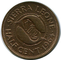 1/2 CENTS 1964 SIERRA LEONE Münze #AR159.D - Sierra Leone