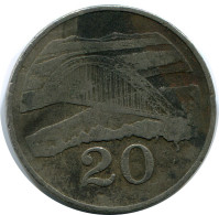 20 CENTS 1980 SIMBABWE ZIMBABWE Münze #AP969.D - Simbabwe