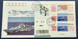 China Covers,Commemorative Cover For First Day Delivery Of The Stamp Label Of The "Taizhou Destroyer" (Taizhou) - Buste