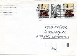 65612 - Tschechoslowakei - 1991 - 2Kcs Biennale Bratislava ZwStegpaar A Bf ... LAZNI ... -> Deutschland - Storia Postale