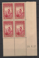 ALGERIE - 1937 - N°Yv. 128 - Exposition Internationale - Bloc De 4 Coin Daté - Neuf Luxe ** / MNH / Postfrisch - Neufs