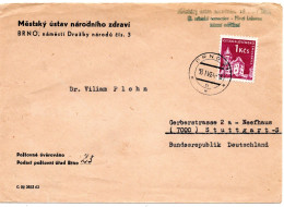 65613 - Tschechoslowakei - 1964 - 1Kcs Burgen EF A Bf BRNO -> Westdeutschland - Covers & Documents