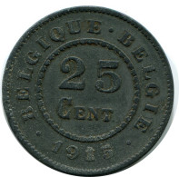 25 CENTIMES 1915 BELGIQUE BELGIUM Pièce #AX368.F - 25 Cent