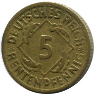 5 RENTENPFENNIG 1924 A ALEMANIA Moneda GERMANY #DB867.E - 5 Renten- & 5 Reichspfennig