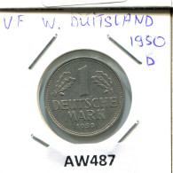 1 DM 1950 D ALEMANIA Moneda GERMANY #AW487.E - 1 Marco
