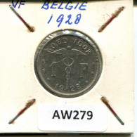 1 FRANC 1928 DUTCH Text BELGIEN BELGIUM Münze #AW279.D - 1 Franc