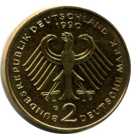 2 DM 1990 G F.J.STRAUS BRD ALEMANIA Moneda GERMANY #DB366.E - 2 Marcos