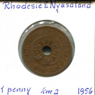 1 PENNY 1956 RHODESIA AND NYASALAND Coin #AP624.2.U - Rhodésie