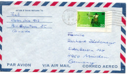 65615 - Canada - 1976 - 20¢ Bogenschiessen EF A LpBf PORT COQUITLAM -> Westdeutschland - Tir à L'Arc