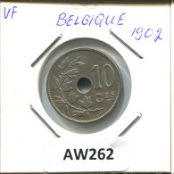 10 CENTIMES 1902 FRENCH Text BELGIUM Coin #AW262.U - 10 Cent