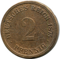 2 PFENNIG 1875 A ALLEMAGNE Pièce GERMANY #DB826.F - 2 Pfennig