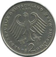 2 DM 1990 F F.J.STRAUS WEST & UNIFIED GERMANY Coin #AG222.3.U - 2 Marcos