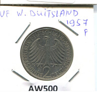 2 DM 1957 J M.PLANCK WEST & UNIFIED GERMANY Coin #AW500.U - 2 Mark