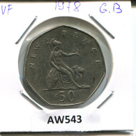 50 NEW PENCE 1978 UK GREAT BRITAIN Coin #AW543.U - 50 Pence