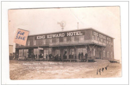 RP Hotel Bank Post Office Strathmore Alberta Real Photo Postcard Union Bank Of Canada & King Edward Hotel - Calgary