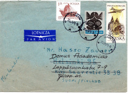 65622 - Polen - 1971 - Zl.3,90 Luftpost MiF A LpBf SAWIN -> Finnland, Im Inland Nachgesandt - Storia Postale