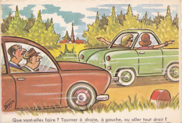 CPSM ILLUSTRATEUR BD BOZZ OU  ROB-VEL OU VELTER HUMOUR   LA ROUTE VOITURE - Wasserski