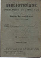 Carte De Bibliothéque Publique Communale/ Sotteville-les-Rouen/Quénetran Marcel/Vers 1920    AEC249 - Tessere Associative