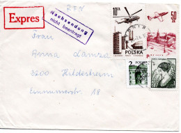 65631 - Polen - 1982 - 50Zl Flugzeug MiF A EilBf RYBNIK -> WARSZAWA -> HILDESHEIM (Westdeutschland) - Lettres & Documents