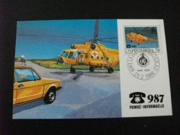 MAXIMUN CARD JUGOSLAVIA GODISNJICA AUTO-MOTO SAVEZA JUGOSLAVIJE AUTO ELICOTTERO 1986 - Yougoslavie