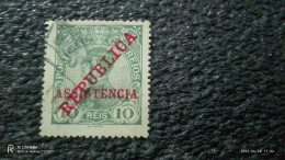 PORTUGAL-1910      10R                    KING  MANUEL II.      USED - Gebruikt