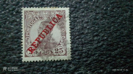 PORTUGAL-1910      25R                    KING  MANUEL II.      USED - Used Stamps