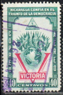 NICARAGUA 1943 VICTORY VICTORIA DECLARATION OF WAR AGAINST THE AXIS 40c USED USATO OBLITERE' - Nicaragua