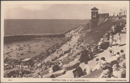 Boating Pool & Lift, North Shore, Blackpool, Lancashire, C.1930s - Saidman Bros Postcard - Blackpool