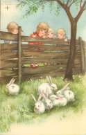 PETERSEN HANNES (illustrateur) - Enfants Et Lapins Blancs. - Petersen, Hannes