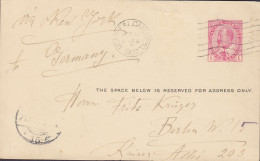 Canada Postal Stationery Ganzsache Entier 1c. Edw. VII. MONTREAL CAN. REC'D 1907 BERLIN (Arr.) Germany (2 Scans) - 1903-1954 Reyes