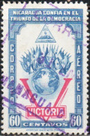 NICARAGUA 1943 VICTORY VICTORIA DECLARATION OF WAR AGAINST THE AXIS 60c USED USATO OBLITERE' - Nicaragua