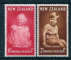 New Zealand 1952 Health - Princess Anne & Prince Charles Set HM (SG 710-711) - Unused Stamps