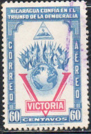 NICARAGUA 1943 VICTORY VICTORIA DECLARATION OF WAR AGAINST THE AXIS 60c USED USATO OBLITERE' - Nicaragua