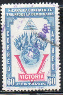 NICARAGUA 1943 VICTORY VICTORIA DECLARATION OF WAR AGAINST THE AXIS 60c USED USATO OBLITERE' - Nicaragua