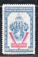 NICARAGUA 1943 VICTORY VICTORIA DECLARATION OF WAR AGAINST THE AXIS 60c USED USATO OBLITERE' - Nicaragua