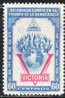 NICARAGUA 1943 VICTORY VICTORIA DECLARATION OF WAR AGAINST THE AXIS 60c USED USATO OBLITERE' - Nicaragua