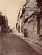 Ablon Sur Seine * Rue Du Bac * Villageois * Photo Ancienne Albuminée 1900 Format 10x7.6cm - Ablon Sur Seine