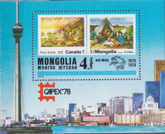 MONGOLIA 1978:  CAPEX'78 (Paul Kane & G.Odon) Michel-N° Block 54 ** MNH - Indiens D'Amérique