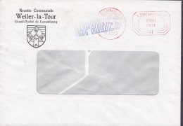 Luxembourg Recette Communale WEILER-LA-TOUR, PP Port Paye LUXEMBOURG 1985 Cover Brief Lettre Purple IMPRIMES Cds. - Maschinenstempel (EMA)