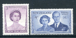 New Zealand 1953 Royal Visit Set HM (SG 721-722) - Neufs