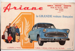 Buvard Ariane La Grande Voiture Française Simca Ariane Vedette Rue Buirette Reims - Automotive