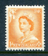 New Zealand 1953-59 QEII Definitives Complete - 1d Orange MNH (SG 724) - Unused Stamps