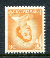 New Zealand 1953-59 QEII Definitives Complete - 1d Orange - Wmk. Inverted LHM (SG 724w) - Unused Stamps