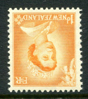 New Zealand 1953-59 QEII Definitives Complete - 1d Orange - Wmk. Inverted HM (SG 724w) - Unused Stamps