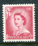 New Zealand 1953-59 QEII Definitives Complete - 8d Carmine HM (SG 730) - Ongebruikt