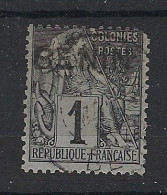 BENIN - 1892 - N°Yv. 1 - Type Alphée Dubois 1c Noir Sur Azuré - Oblitéré / Used - Usados