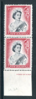 New Zealand 1953-59 QEII Definitives - 1/- Black & Carmine - Die I - Pair MNH (SG 732) - HM In Margin - Unused Stamps