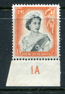 New Zealand 1953-59 QEII Definitives - 1/9 Black & Red-orange - Plate 1A - MNH (SG 733b) - Unused Stamps