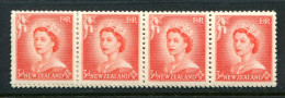 New Zealand 1953-59 QEII Definitives - Coil Strip - 3d Vermilion - Strip Of 12 MNH (SG Unlisted) - Unused Stamps